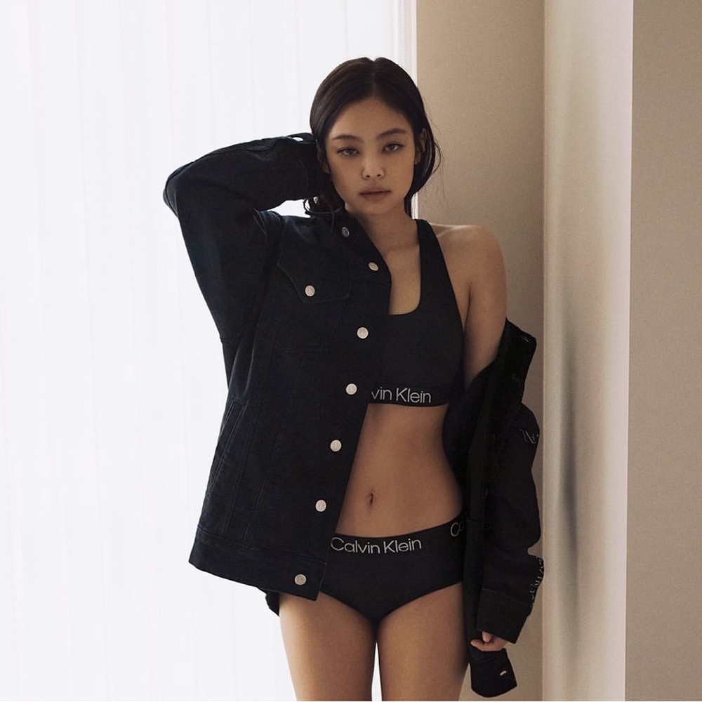 Calvin Klein Modern Unlined Cotton Bralettes in Black and White - Picture 3 of 5